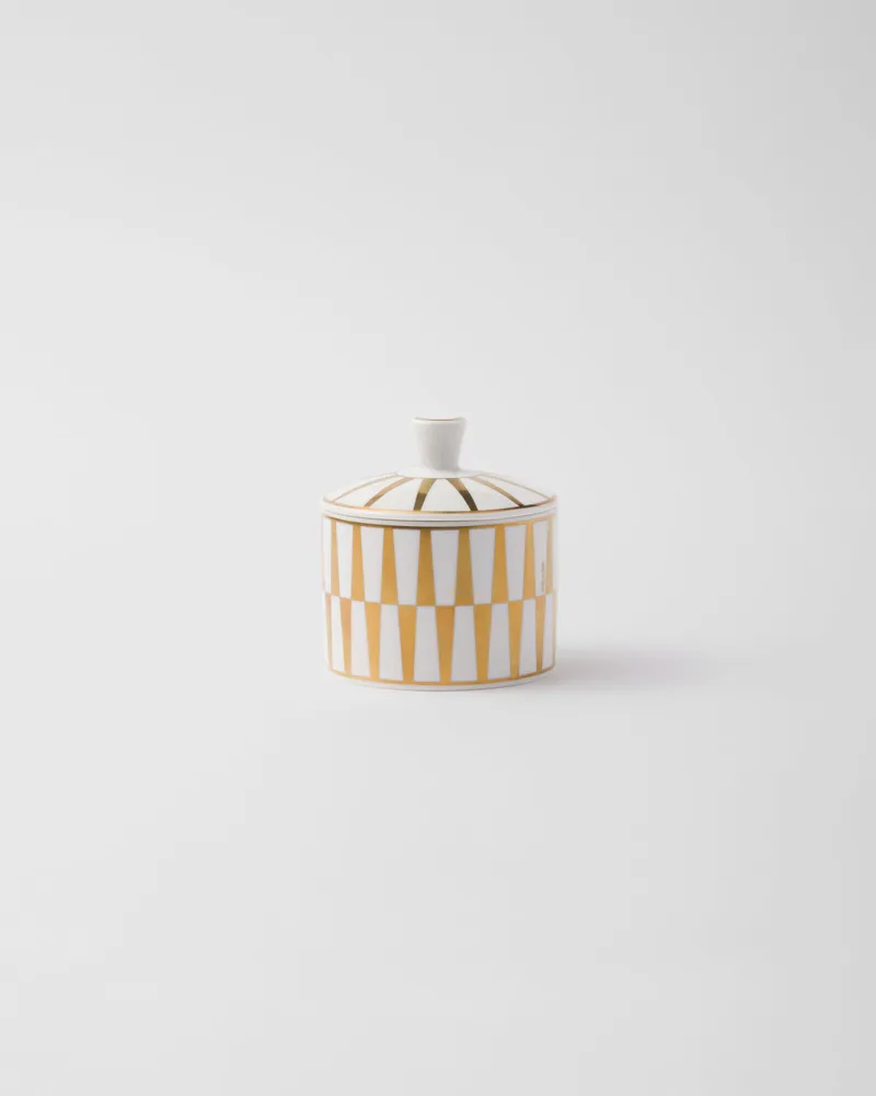 Prada Zuckerdose aus Porzellan – Stripes Weiss