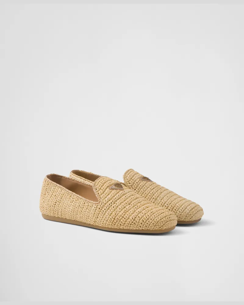 Prada Gehäkelte Slipper Natur