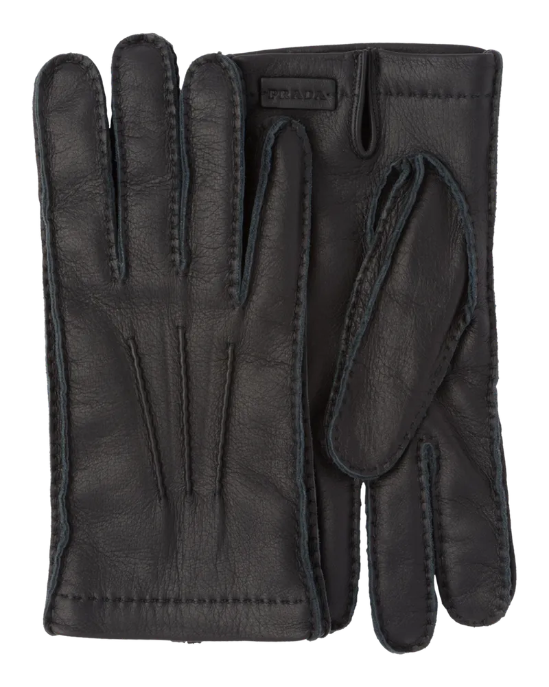 Prada Lederhandschuhe Schwarz