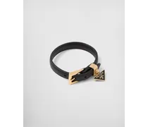 Prada Armband aus Saffiano-Leder Schwarz