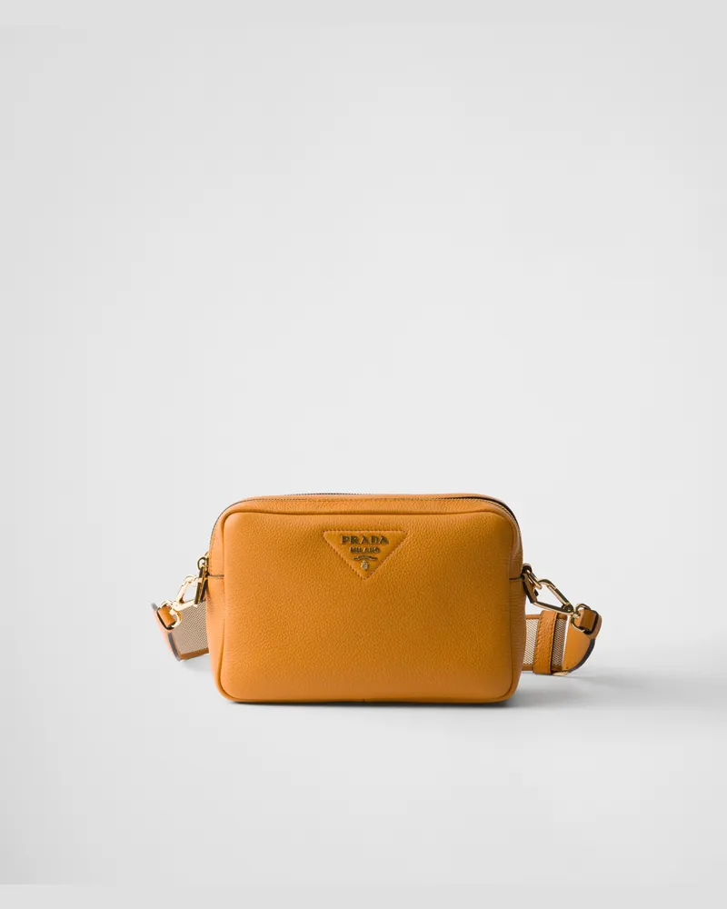 Prada Kleine Schultertasche aus Leder Amber
