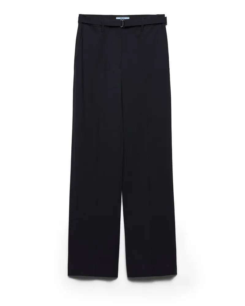 Prada Hose Aus Wolle, Damen, Blau, Größe Blau