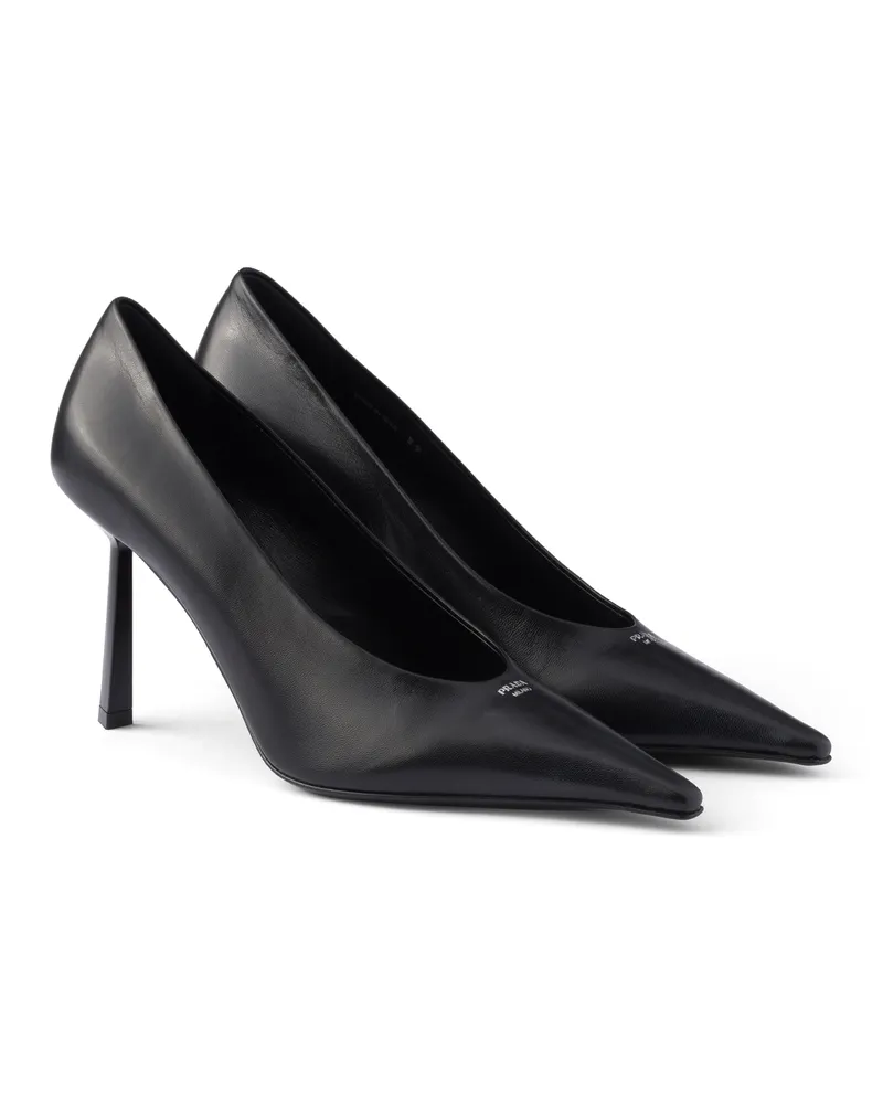 Prada Pumps Aus Leder, Damen, Schwarz, Größe Schwarz