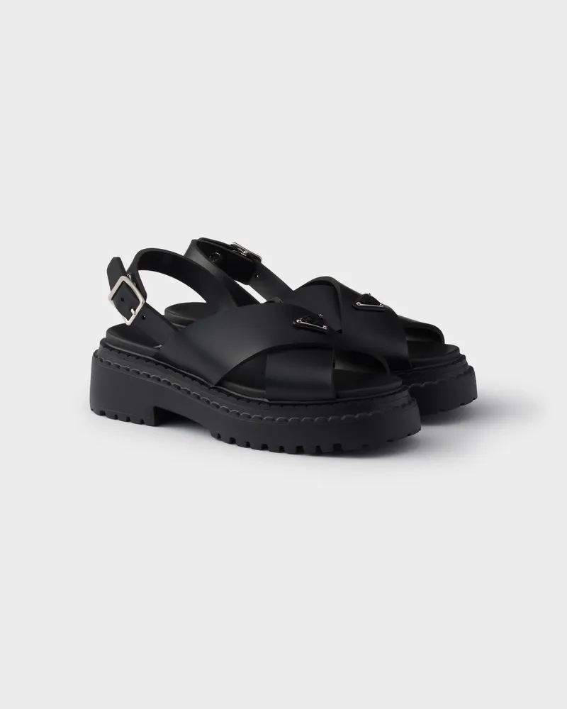 Prada Pantoletten aus Gummi Schwarz