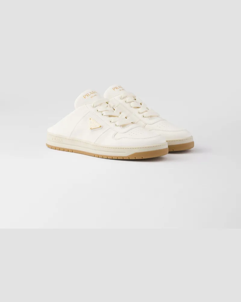 Prada Sneaker-Mules aus Nappa-Leder Elfenbein
