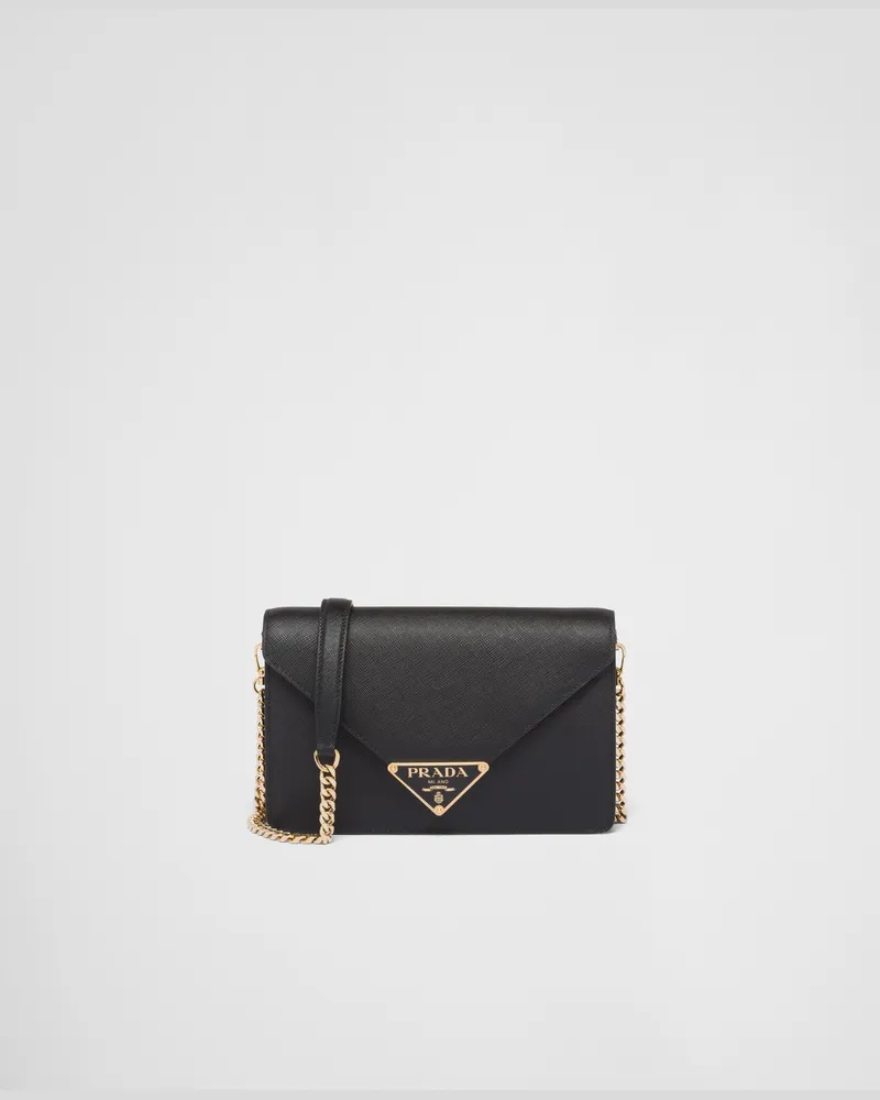 Prada Schultertasche aus Saffiano-Leder Schwarz