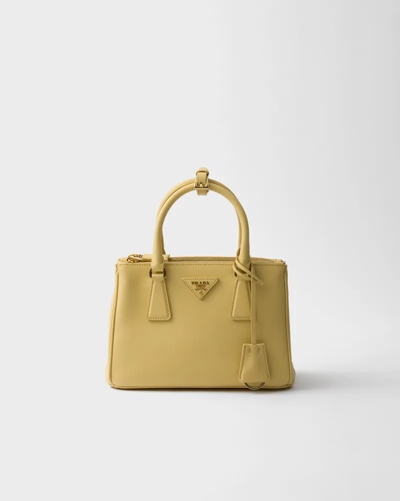 Prada Kleine  Galleria Tasche aus Leder Vanille