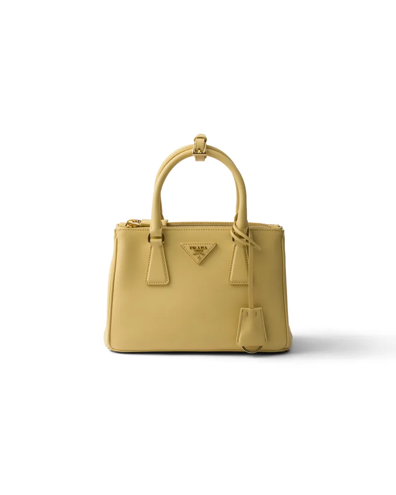 Prada Kleine  Galleria Tasche Aus Leder, Damen, Vanille Vanille