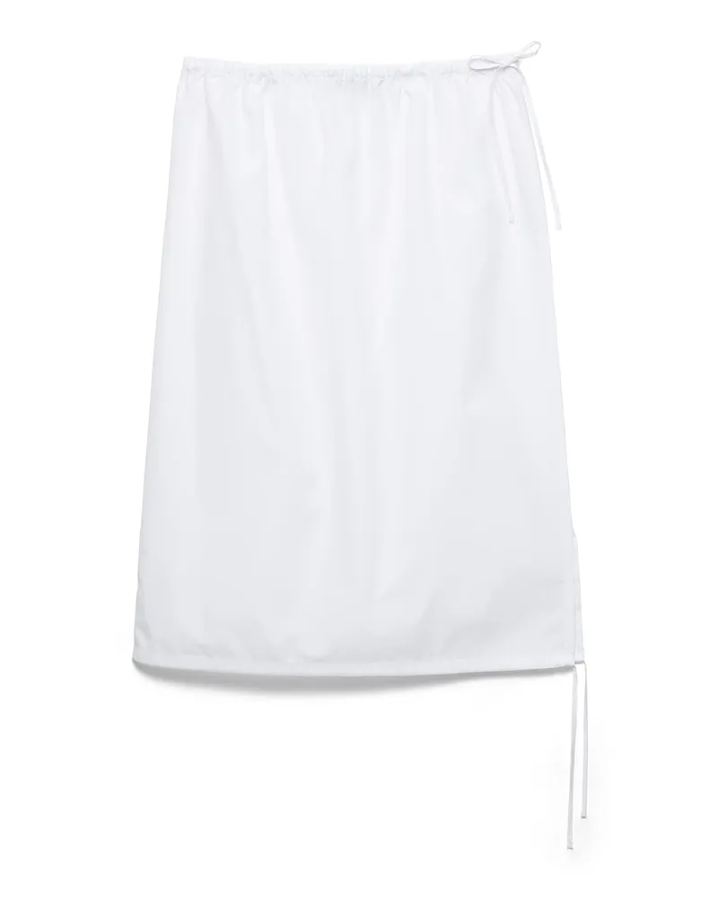 Prada Rock Aus Popeline, Damen, Weiss, Größe Weiss