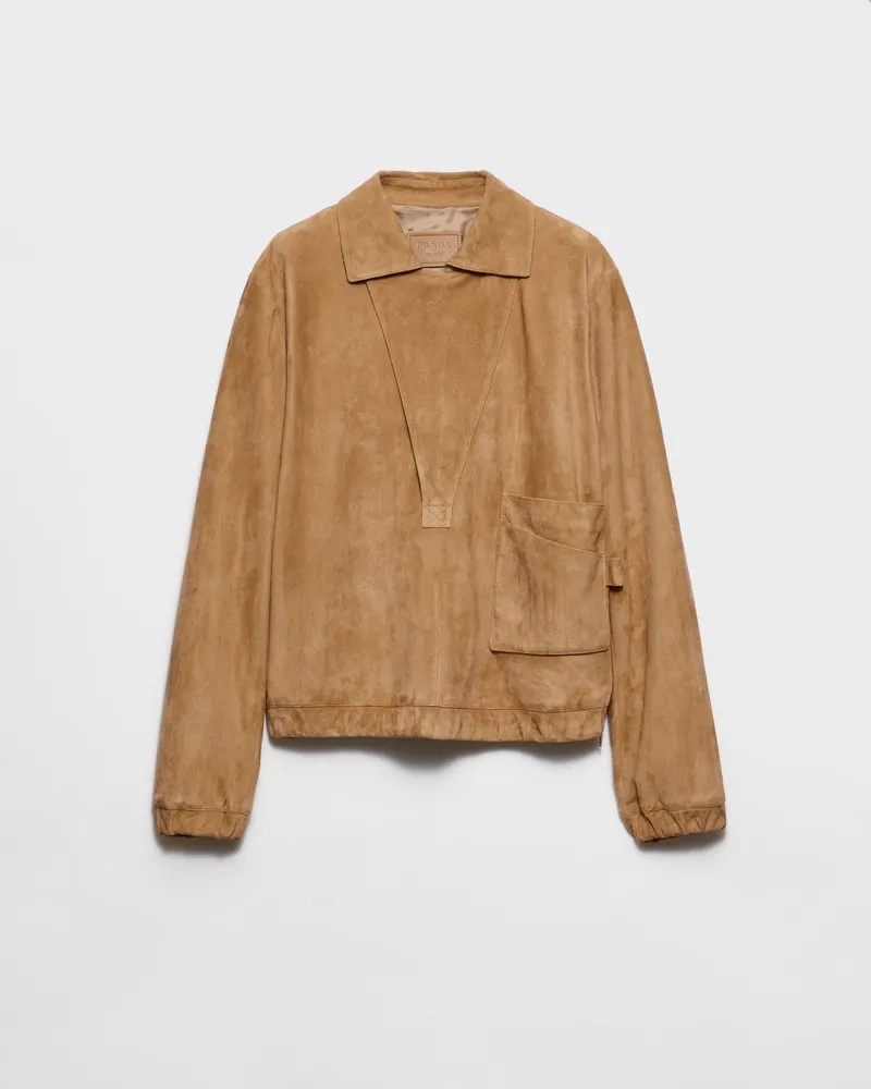Prada Blousonjacke aus Wildleder Honig