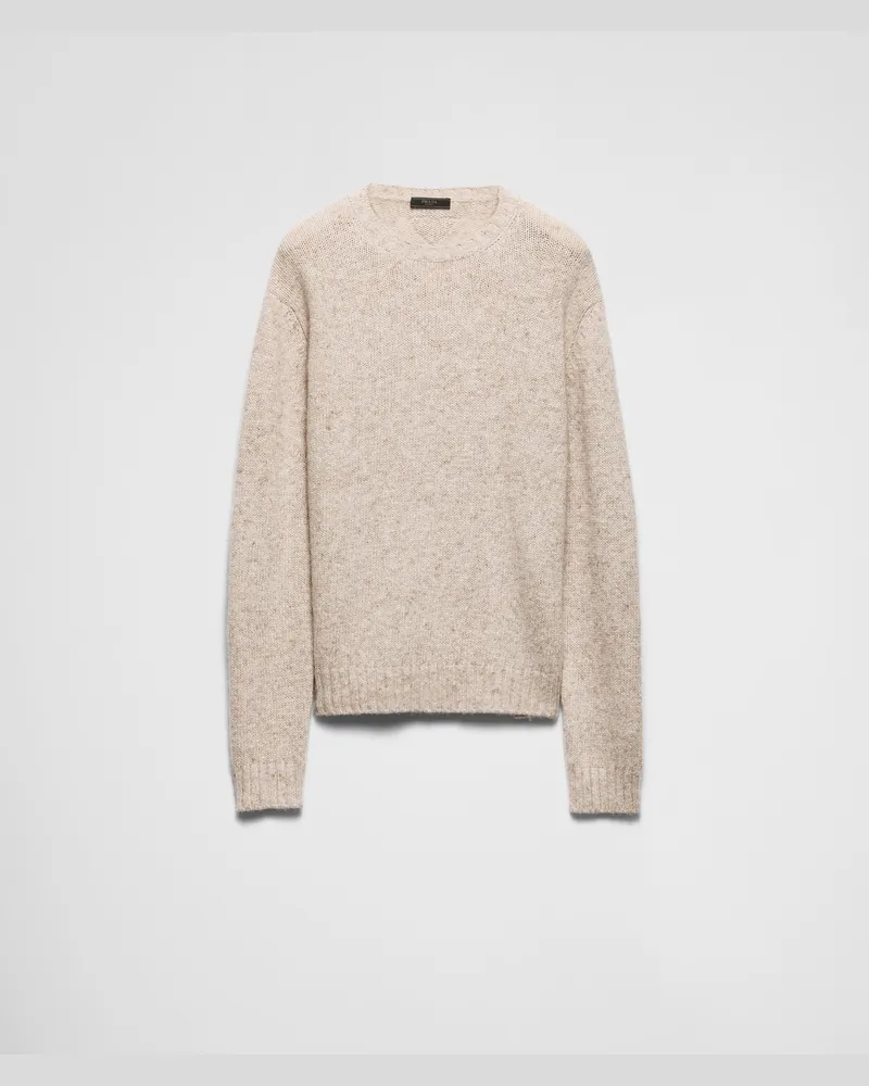 Prada Rundhalspullover aus Kaschmir Wüstenbeige