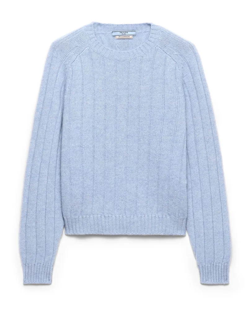 Prada Re-cashmere Crew-neck Sweater, Damen, Saphirblau, Größe Saphirblau