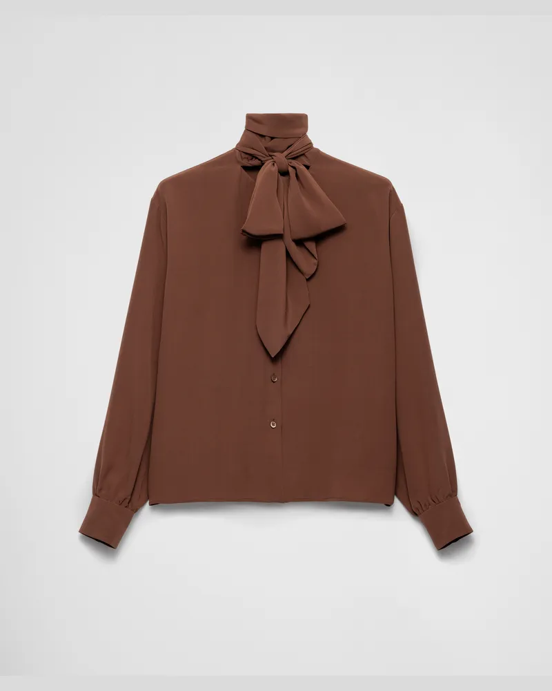 Prada Hemd aus Marocain Kakaobraun