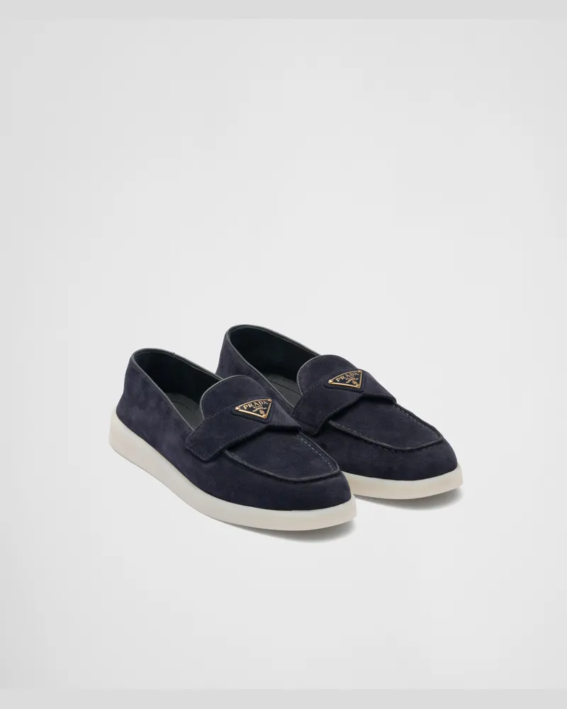 Prada Loafer aus Wildleder Blau