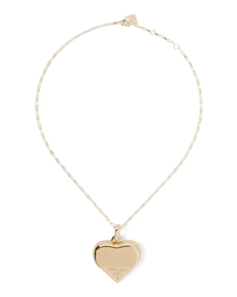 Prada Eternal Gold Halskette Mit Mittelgroßem Anhänger Aus Gelbgold, Damen, Gold Gold