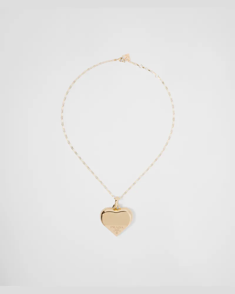 Prada Eternal Gold Halskette mit mittelgroßem Anhänger aus Gelbgold Gold