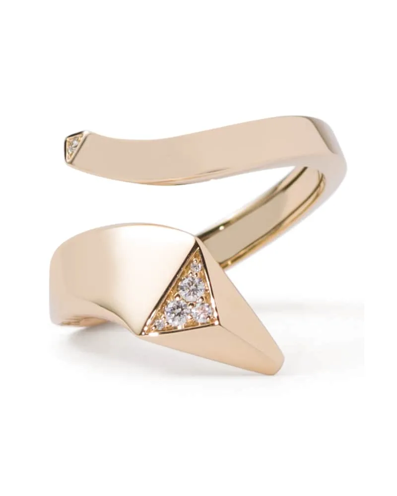 Prada Eternal Gold Mini-schlangenring Aus Gelbgold Mit Diamanten, Damen, Gold/weiß, Größe Gold