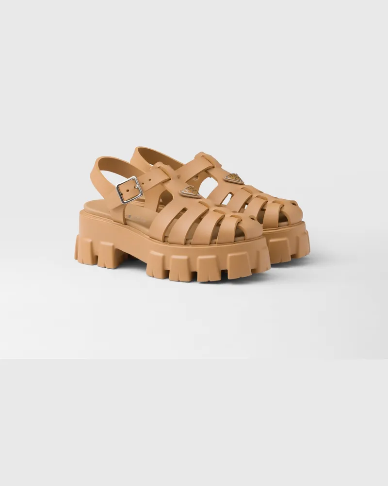 Prada Monolith Sandalen aus Gummi Gerste