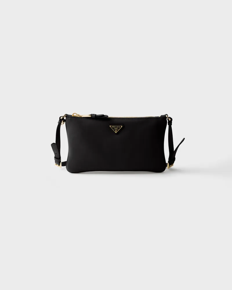 Prada Pouch aus Leder Schwarz