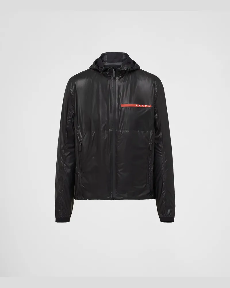 Prada Kapuzenjacke aus Light Re-Nylon Schwarz