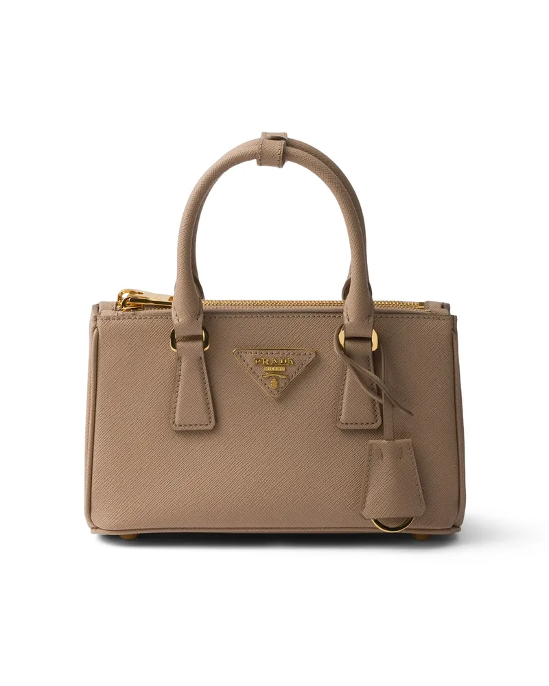 Prada Galleria Mini Bag Aus Saffiano-leder, Damen, Cameo Cameo