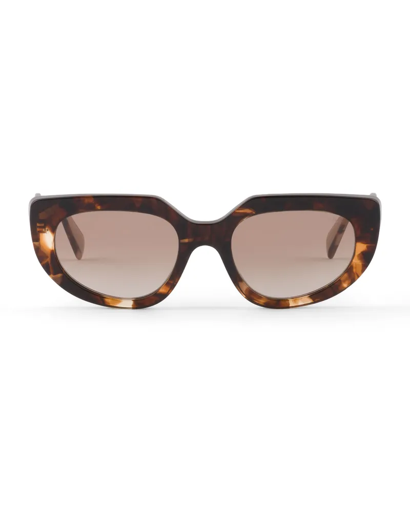 Prada Sonnenbrille Mit  Logo, Damen, Gläser In Kaffeebraun Gläser