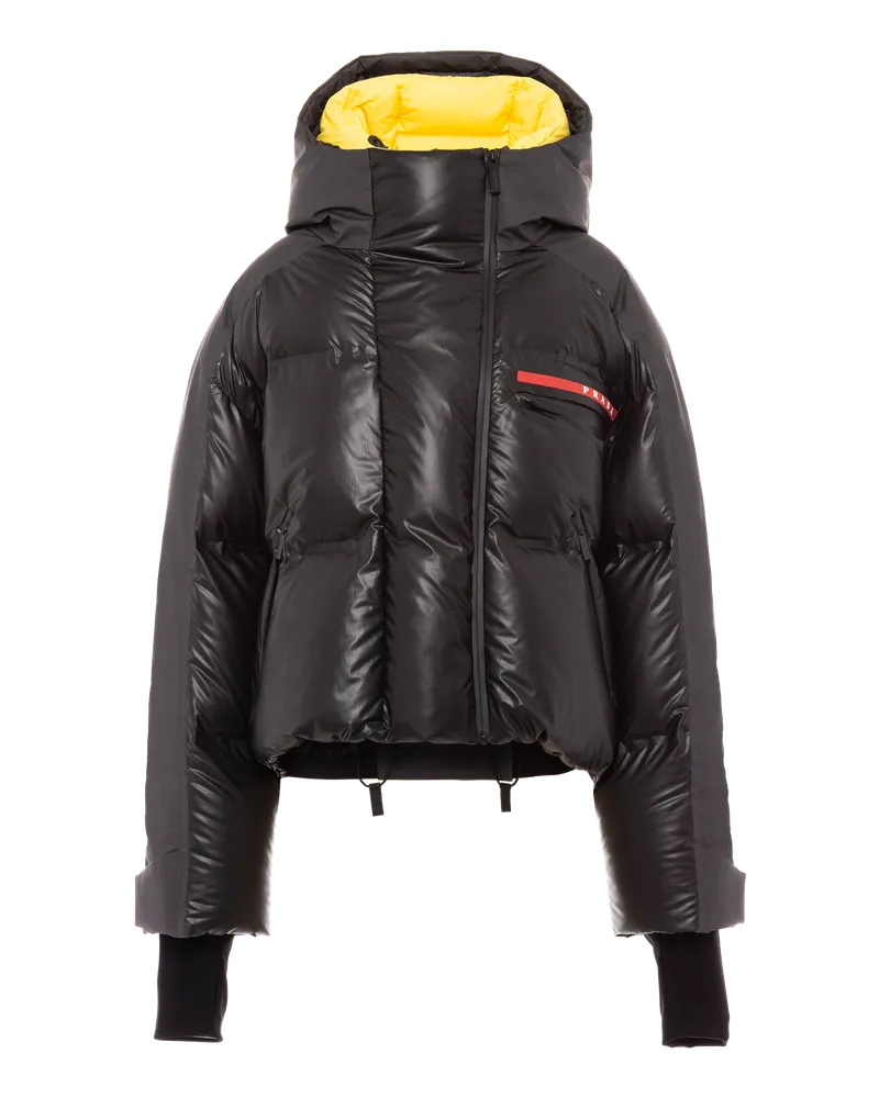 Prada Kurze Daunenjacke aus Light Re-Nylon Schwarz