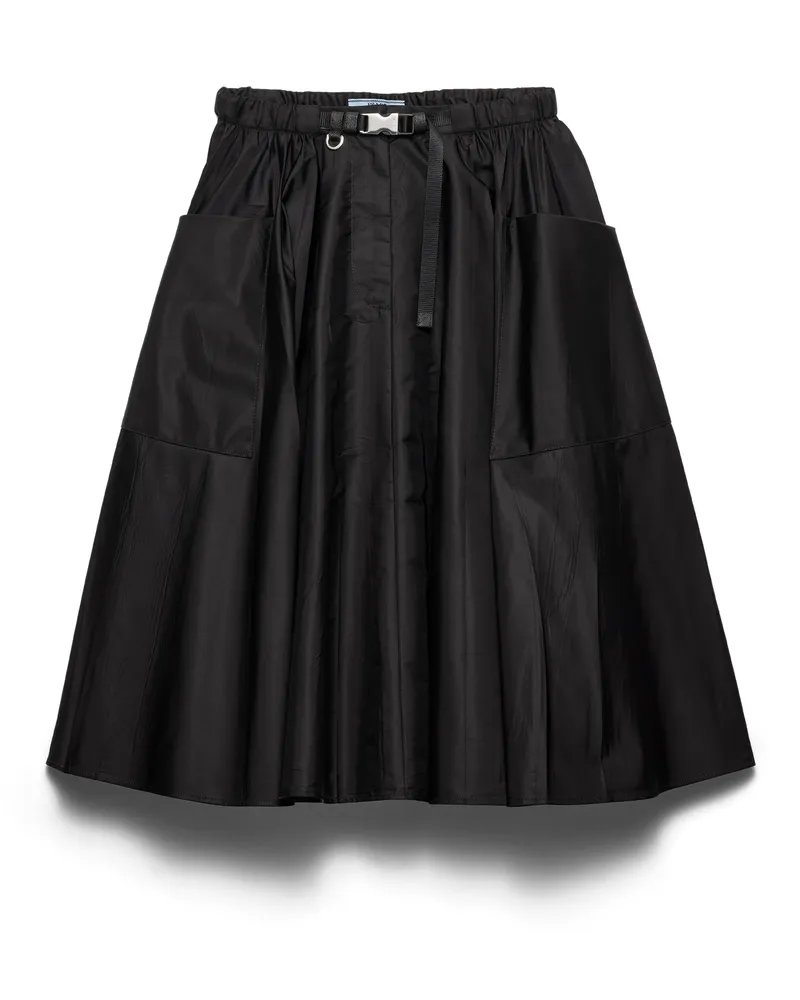 Prada Tellerrock Aus Re-nylon, Damen, Schwarz, Größe Schwarz