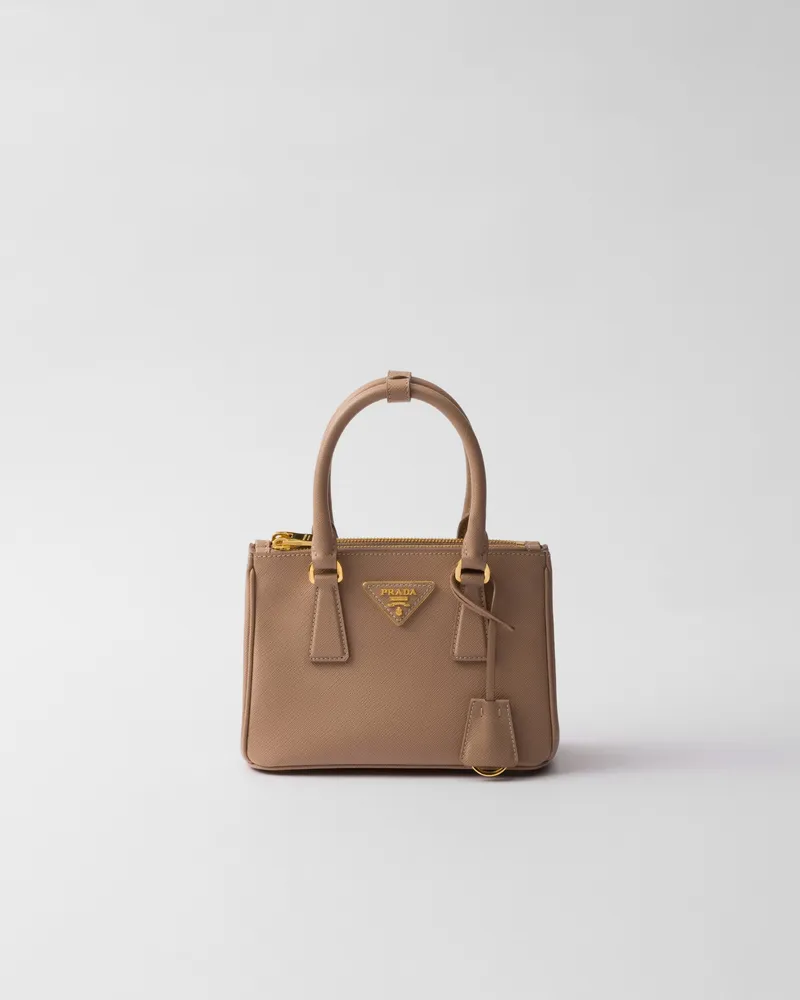 Prada Galleria Mini Bag aus Saffiano-Leder Puderrosa