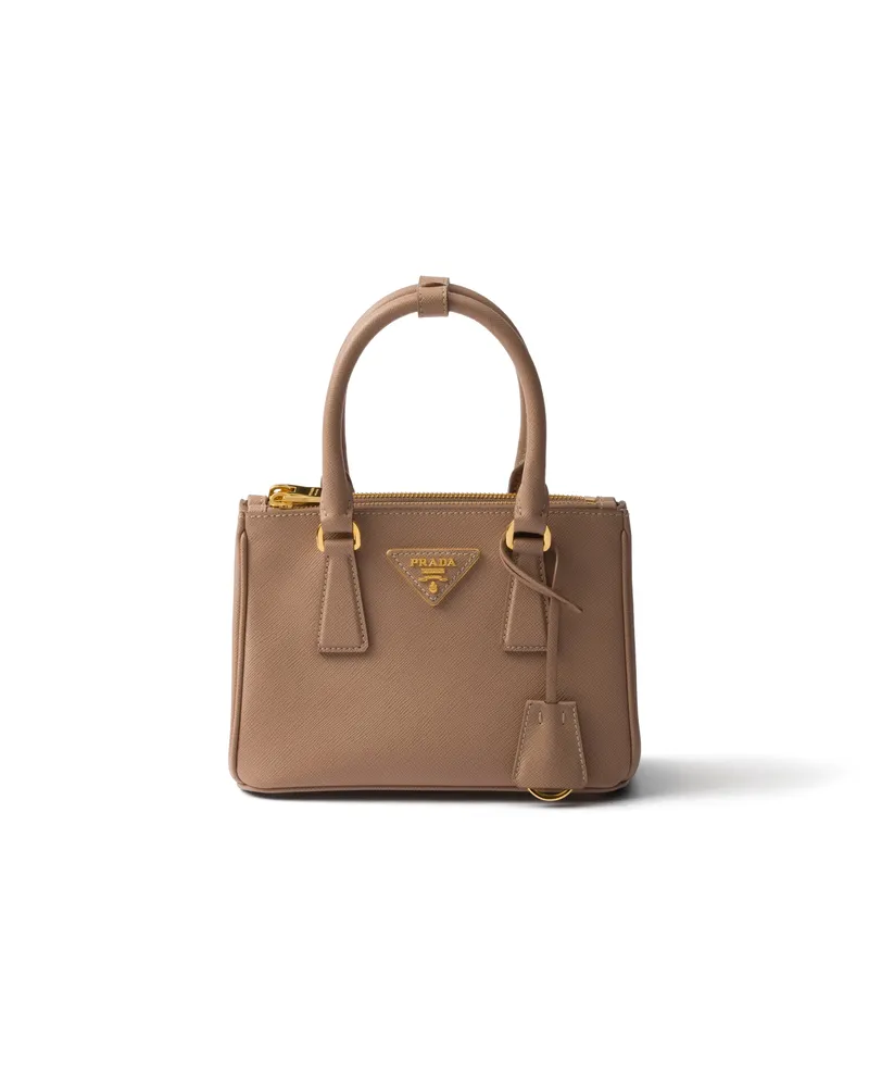 Prada Galleria Mini Bag Aus Saffiano-leder, Damen, Puderrosa Puderrosa