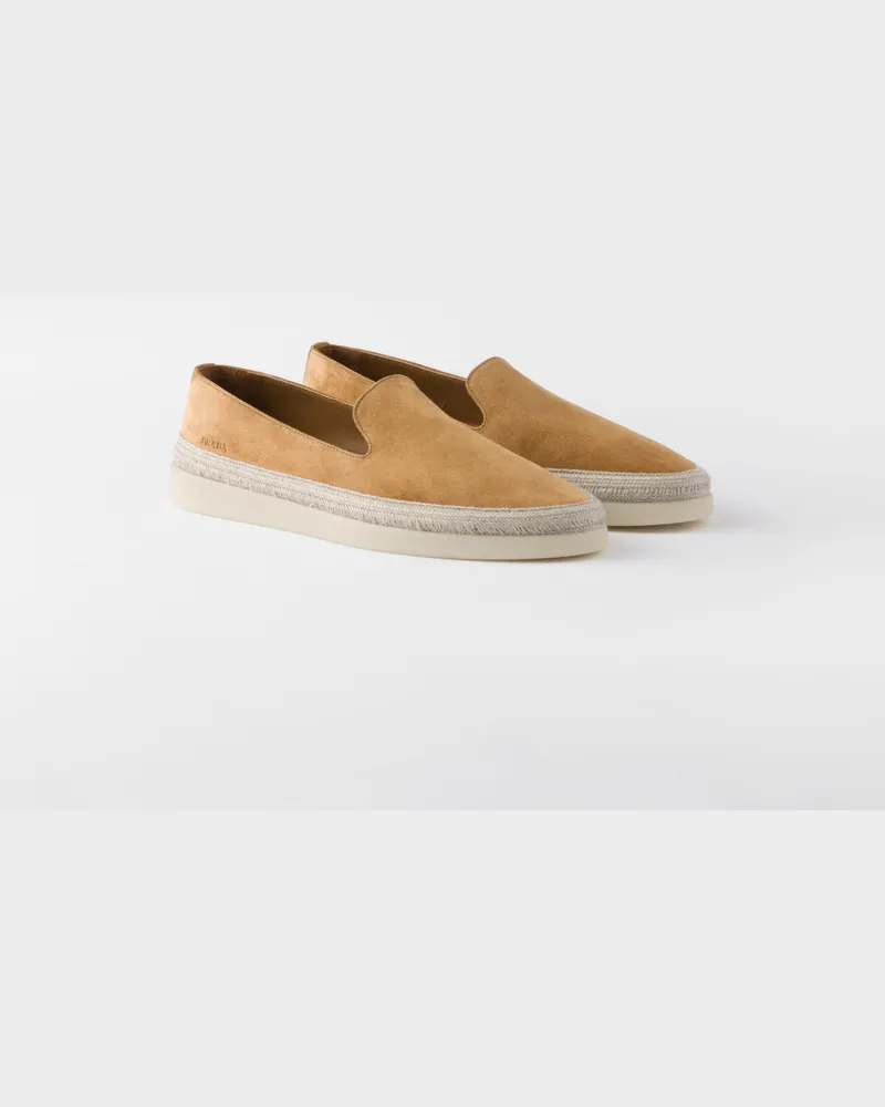 Prada Loafer aus Wildleder Zimt