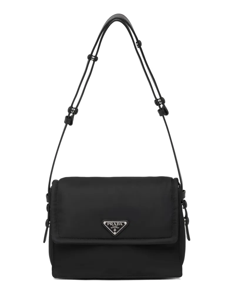 Prada Traveller Kleine Schultertasche Aus Gepolstertem Re-nylon, Damen, Schwarz Schwarz