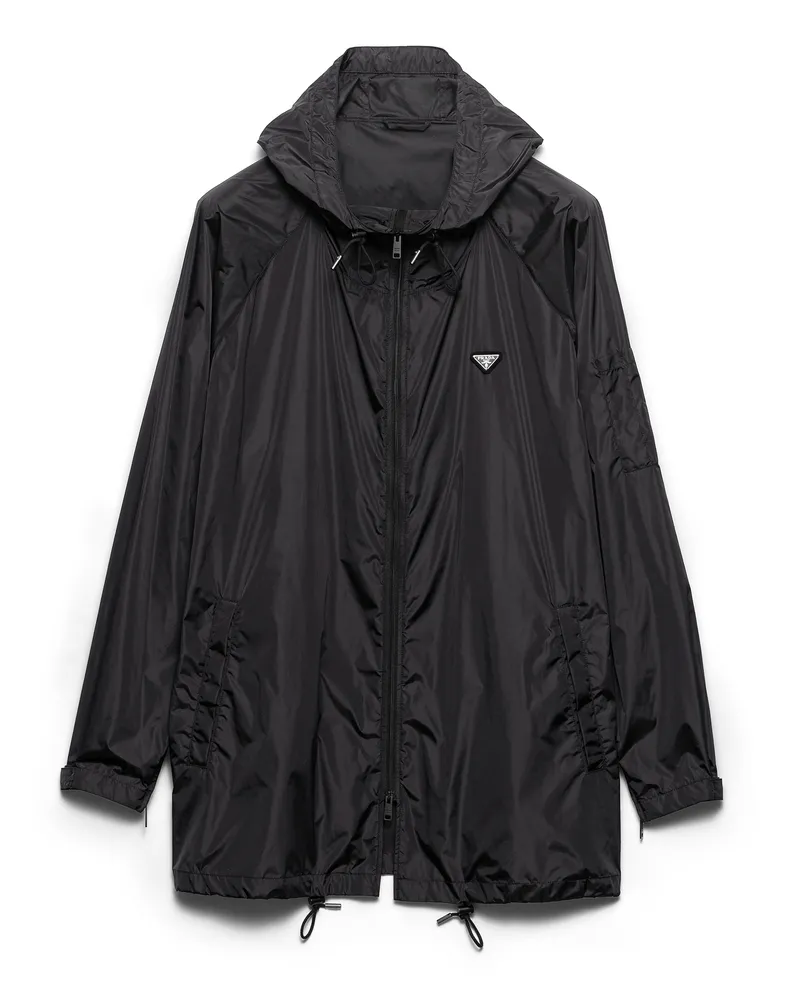 Prada Kurze Jacke Aus Technischem Stoff, Herren, Schwarz, Größe Schwarz