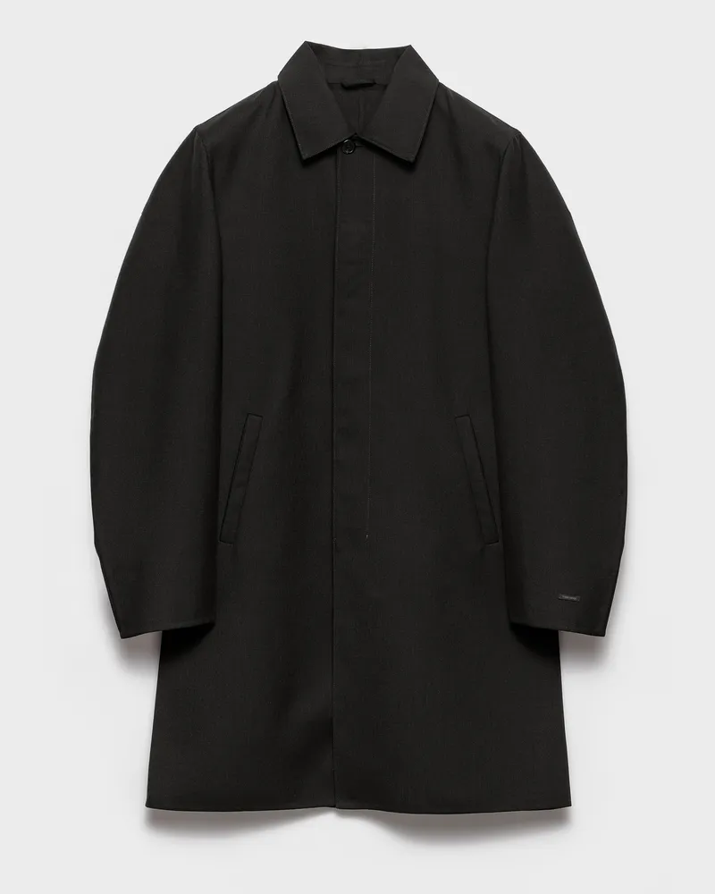 Prada Regenmantel aus Mohairwolle Schwarz