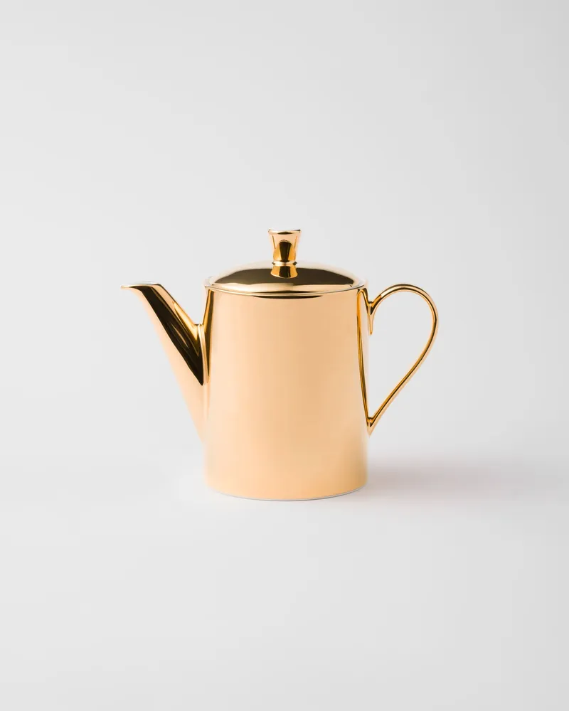 Prada Kaffeekanne aus Porzellan – Solid Gold Gold