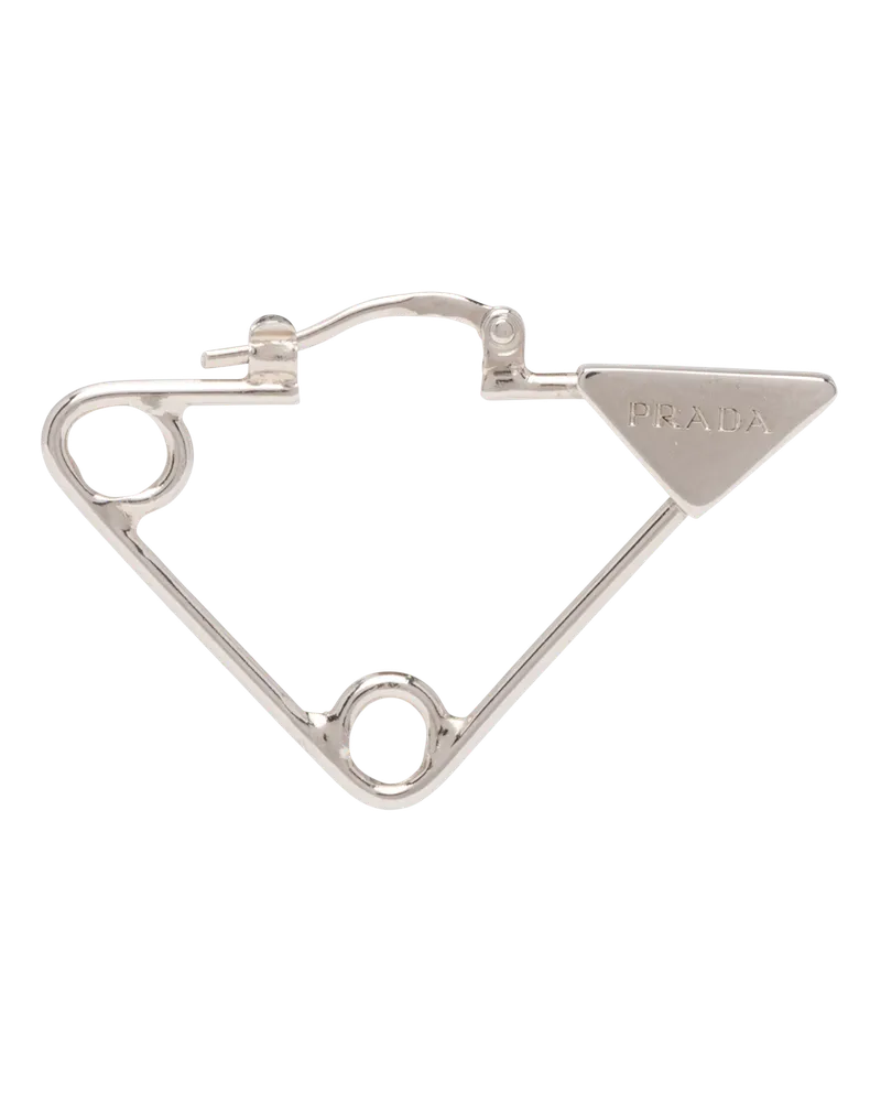 Prada Symbole Einzel-Ohrring Silber