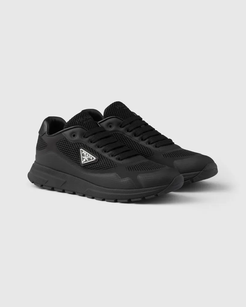 Prada Prax 2.0 Sneaker aus Stoff und Meshgewebe Schwarz