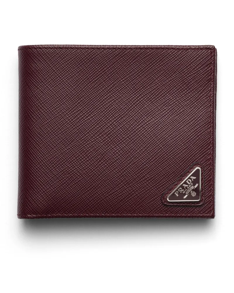 Prada Portemonnaie Aus Leder, Herren, Burgunderrot Burgunderrot