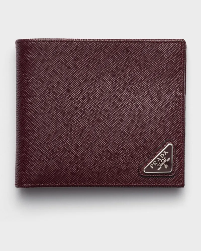 Prada Portemonnaie aus Leder Burgunderrot