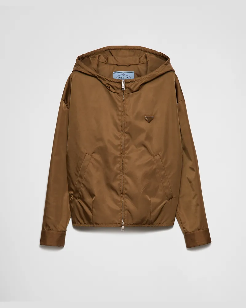 Prada Blousonjacke aus Re-Nylon Korkbeige