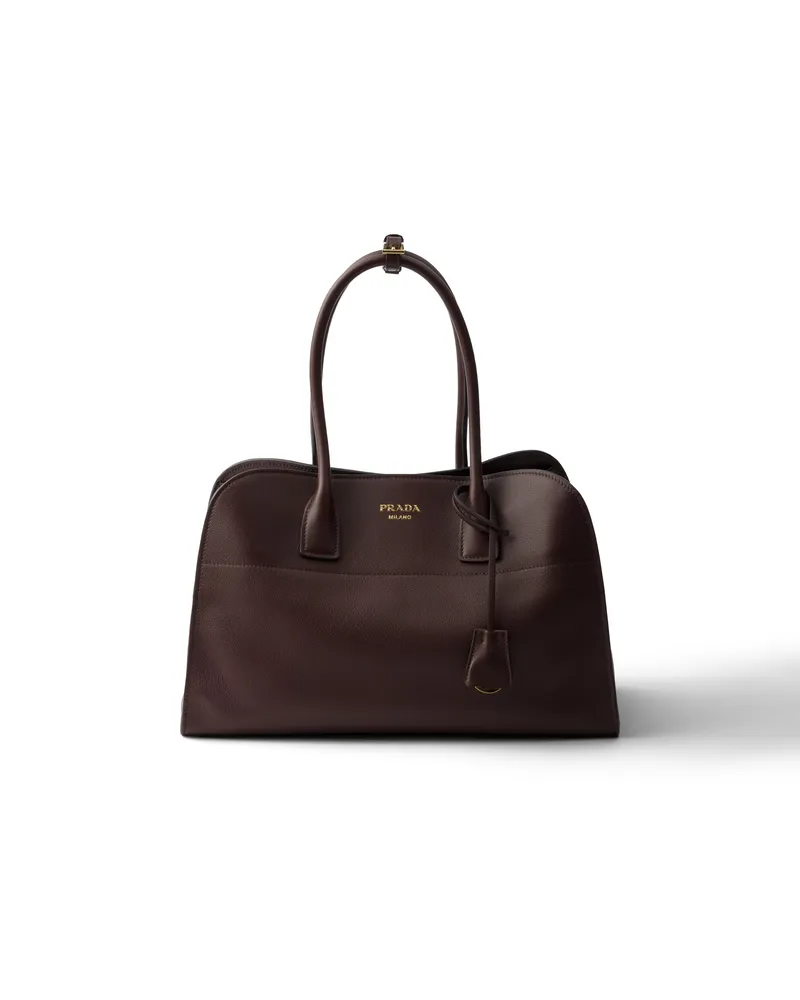 Prada Große Tote Bag Aus Leder, Damen, Bruyèreholz Bruyèreholz