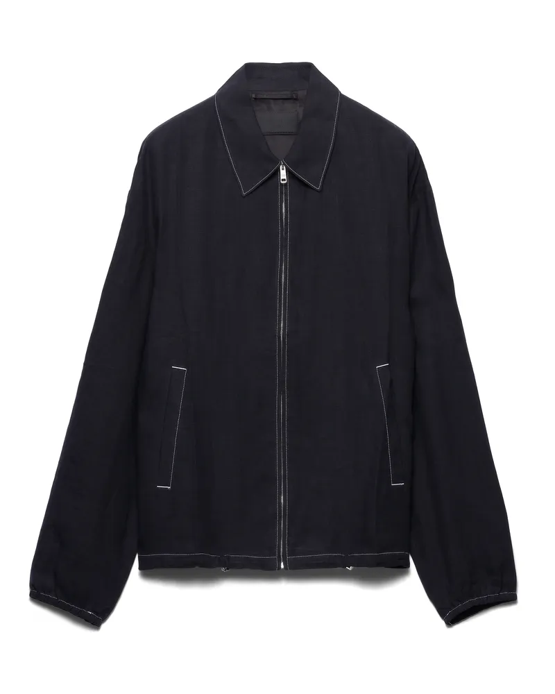 Prada Blousonjacke Aus Baumwolle, Herren, Schwarz, Größe Schwarz