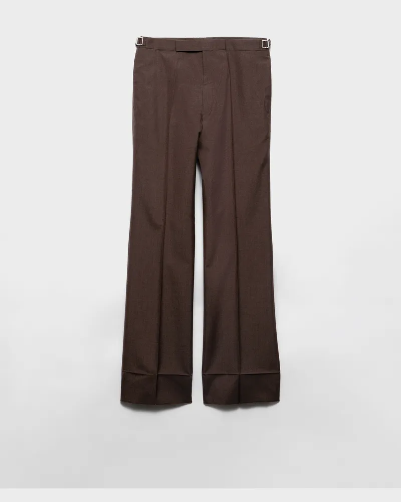 Prada Maßgeschneiderte Hose aus Mohair und Seide Ebenholz