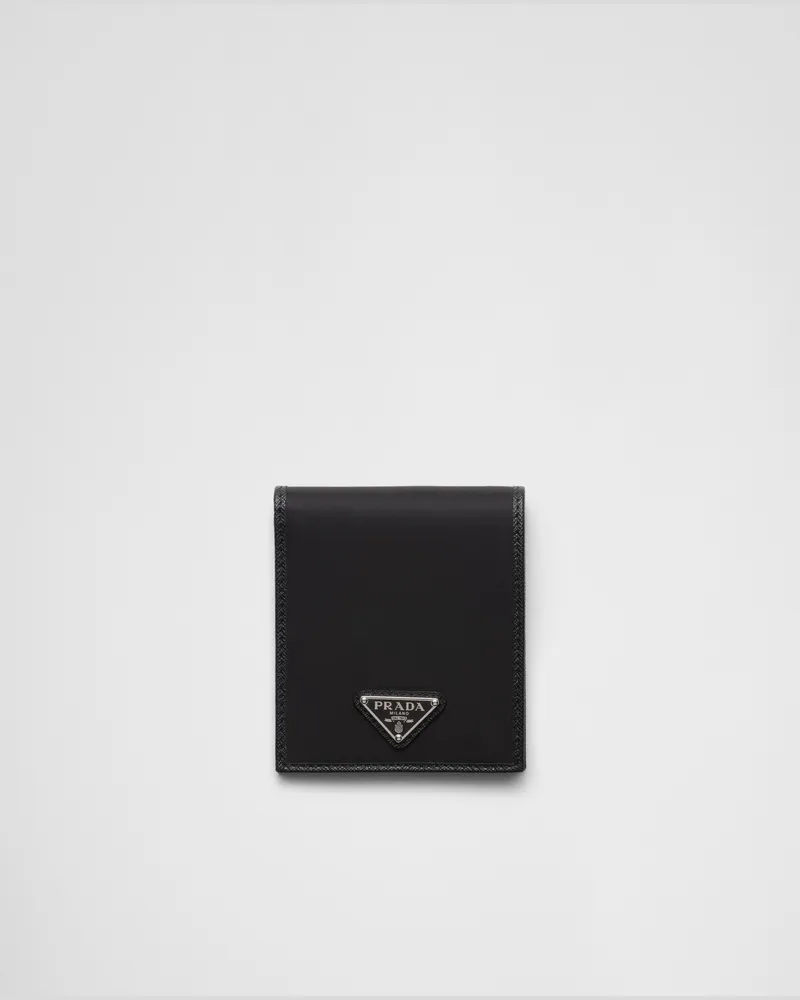 Prada Geldbörse aus Re-Nylon Schwarz