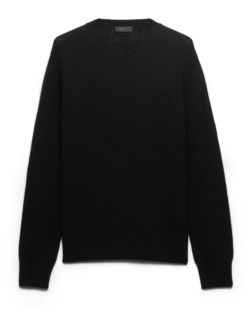 Prada Wool And Cashmere Crew-neck Sweater, Herren, Schwarz, Größe Schwarz