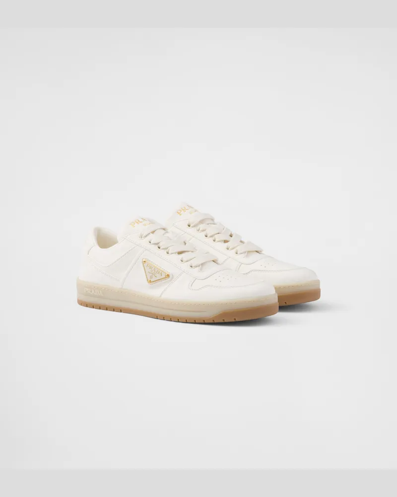 Prada Downtown Sneaker Aus Nappa-leder, Damen, Elfenbein, Größe Elfenbein