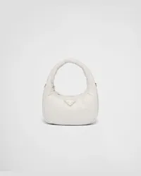 Prada Soft Mini Bag aus gepolstertem Nappa-Leder Weiss