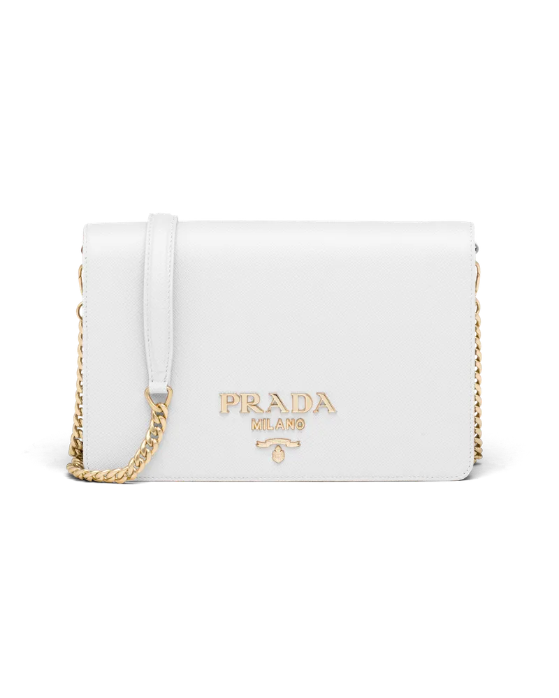 Prada Minitasche aus Saffiano-Leder Weiss
