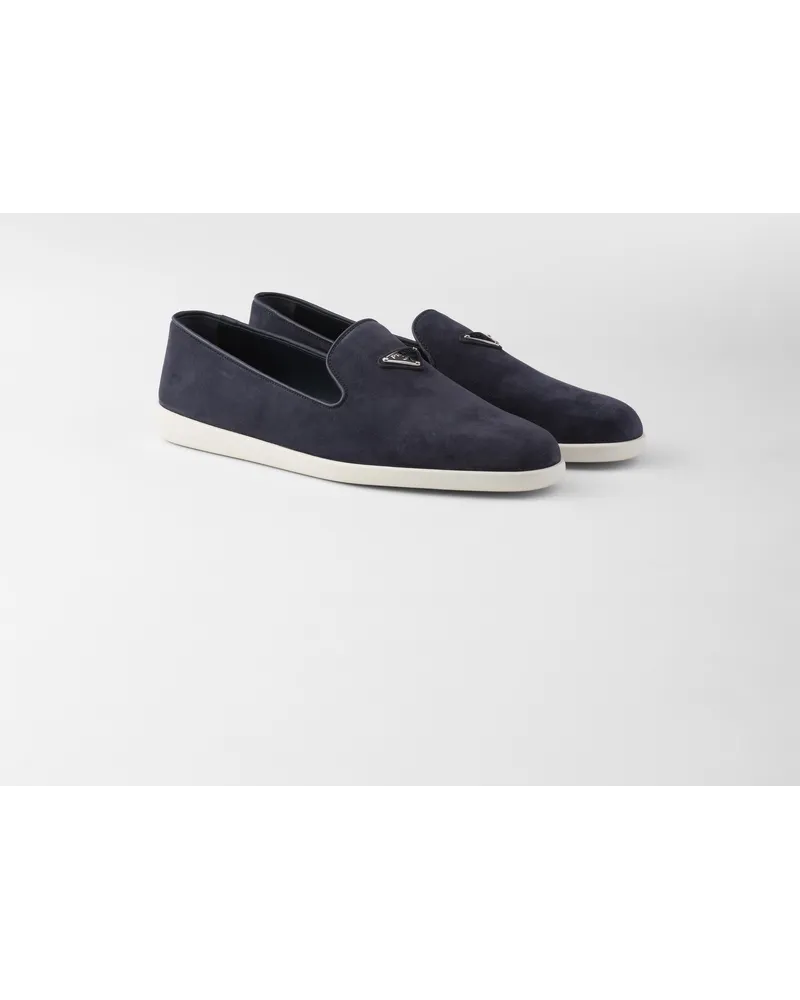 Prada Slip-ons aus Kalbs-Wildleder Blau