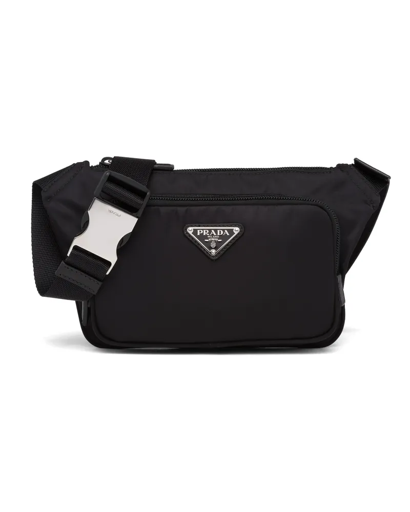 Prada Schultertasche: Re-nylon Und Saffiano-leder, Herren, Schwarz Schwarz